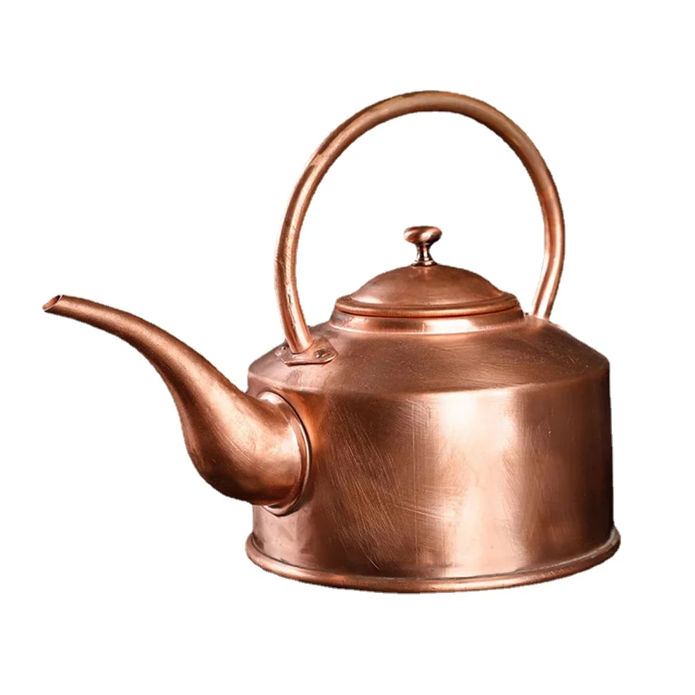 

2L/3L Handmade Red Copper Teapot Tibetan Long Mouth Copper Kettle Boiling Water Kettle Kitchen Cold Kettle Pure Copper Tea Set