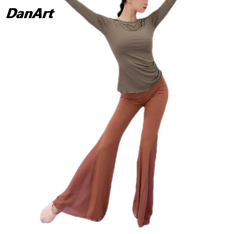 Ladies Sexy Dance Costume V Neck Tops and Wide Leg Flared Pants Suit DancePractice Training Costume Elegant Goddess Set
Ladies Sexy Dance Costume V Neck Tops and Wide Leg Flared Pants Suit DancePractice Training Costume Elegant Goddess Set