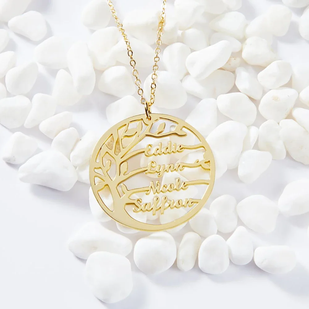 Custom Family Name Necklace for Women New Stainless steel Gold Tree Of Life Pendant Personalized Jewelry Christmas Gift for Mom
Custom Family Name Necklace for Women New Stainless steel Gold Tree Of Life Pendant Personalized Jewelry Christmas Gift for Mom