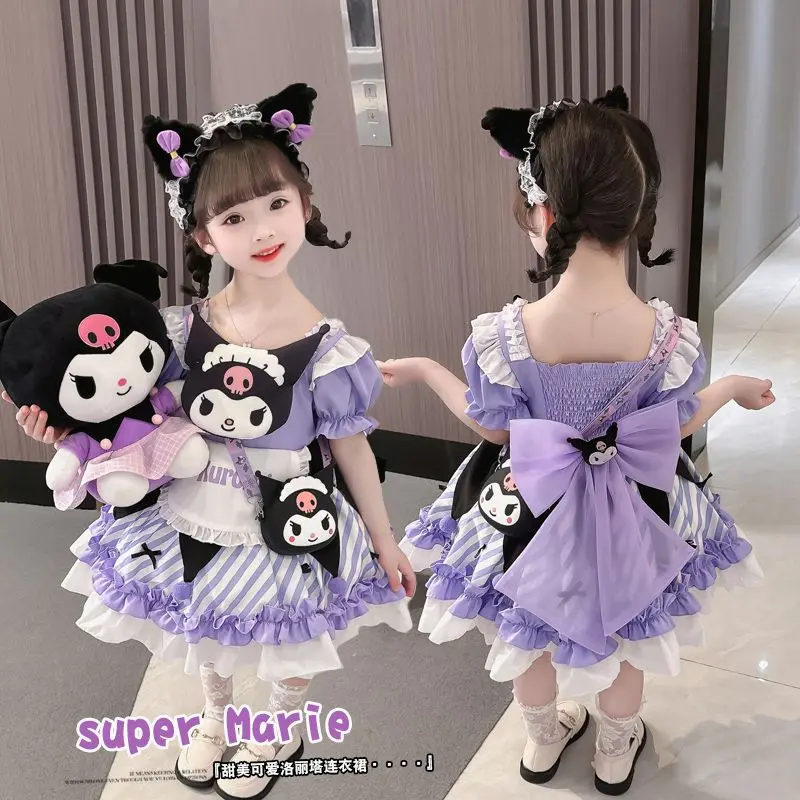 5Pcs Kawaii Sanriod Anime Hobby Kuromi Dress Girls Summer New Short-Sleeved Lolita Princess Dress Suit Children's Birthday Gift
5Pcs Kawaii Sanriod Anime Hobby Kuromi Dress Girls Summer New Short-Sleeved Lolita Princess Dress Suit Children's Birthday Gift