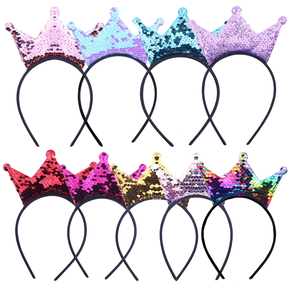 New Girls Sequin Glitter Headband Princess Crown Hairband Sweet And Versatile Girl Headwear Children's Party Birthday Headdress 
New Girls Sequin Glitter Headband Princess Crown Hairband Sweet And Versatile Girl Headwear Children's Party Birthday Headdress
