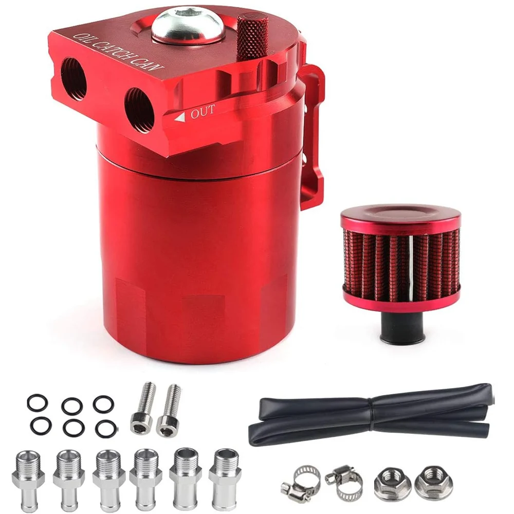 300ml Oil Catch Can Tank Kit with Breather Aluminum Polish Engine Air Oil Separator Tank Reservoir Kit Universal
300ml Oil Catch Can Tank Kit with Breather Aluminum Polish Engine Air Oil Separator Tank Reservoir Kit Universal