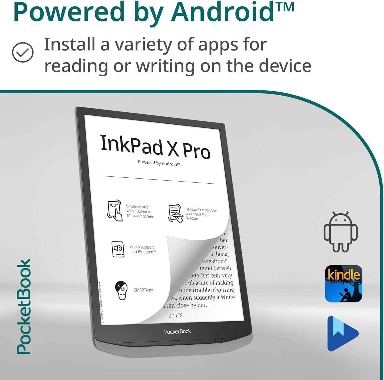 Электронный считыватель InkPad X Pro и E-Note | Блокнот с электронными чернилами | Рукописное письмо-функция и ручка | Без бликов 10,3 дюйма Mobius™Экран | Работает Андро
Электронный считыватель InkPad X Pro и E-Note | Блокнот с электронными чернилами | Рукописное письмо-функция и ручка | Без бликов 10,3 дюйма Mobius™Экран | Работает Андро