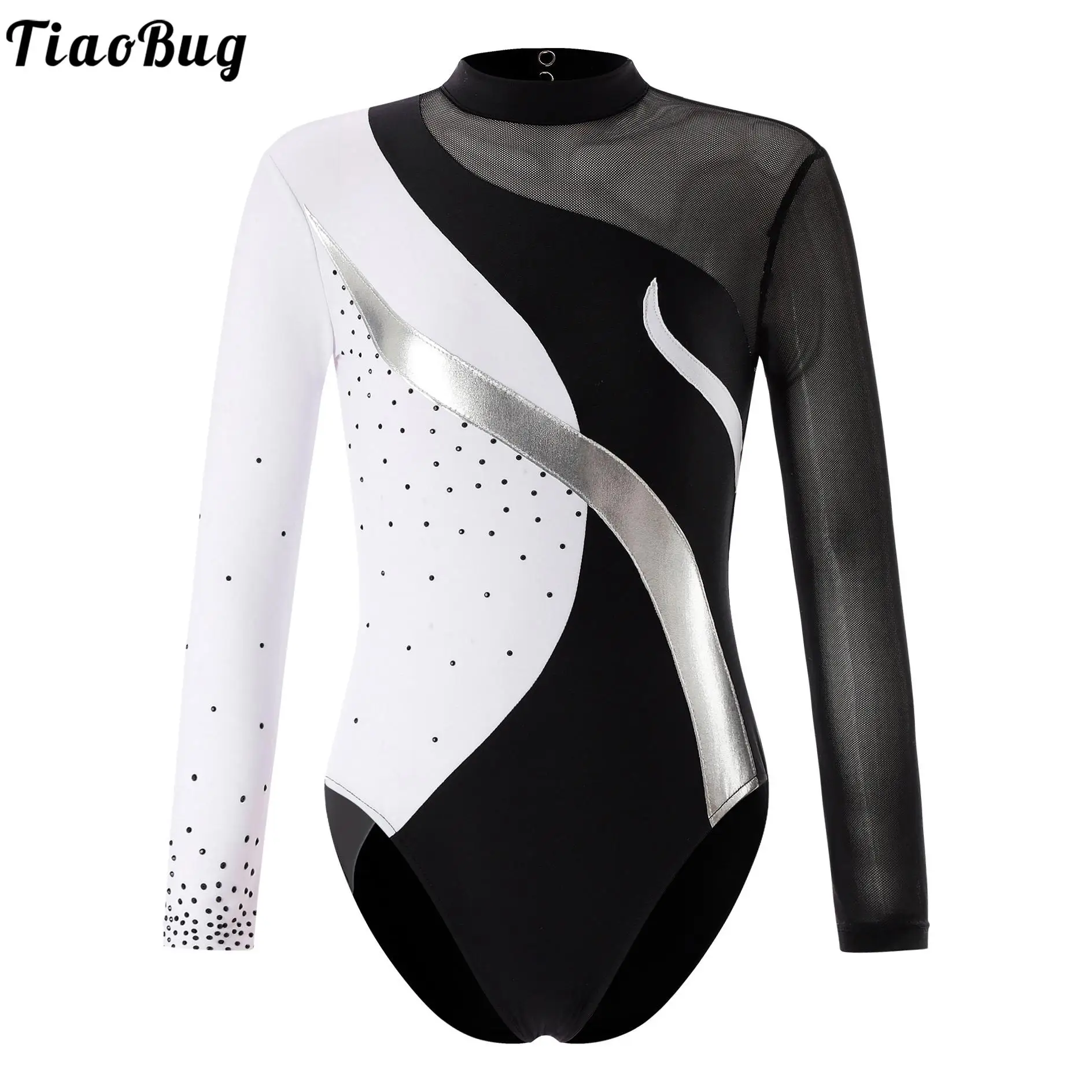 Kids Girls Long Sleeve Round Collar Jumpsuits Dance Performance Costumes Rhinestones Decorated Hollow Back Patchwork Leotard
Kids Girls Long Sleeve Round Collar Jumpsuits Dance Performance Costumes Rhinestones Decorated Hollow Back Patchwork Leotard