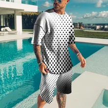 3D Printing Men's T-Shirt Set Dot Gradient Short Sleeve T-Shirt Set Men's Round Neck Casual Loose Neck Trend Clothes
3D Printing Men's T-Shirt Set Dot Gradient Short Sleeve T-Shirt Set Men's Round Neck Casual Loose Neck Trend Clothes