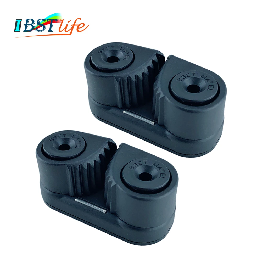 

2X Black Composite 2 Row Matic Ball Bearing Cam Cleat Marine Boat Pilates Equipment Fast Entry Rope Wire Fairlead Sailboat yacht