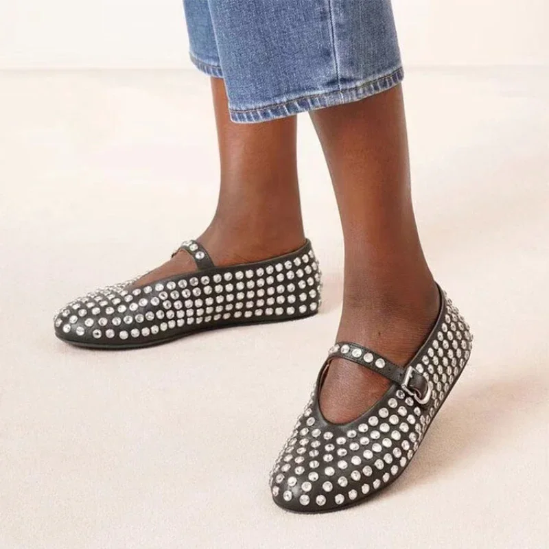2023 Spring Autumn New Fashion Crystal Rivet Design Flat Mary Janes for Women Comfort Elegant Pumps Buckle Big Size Shoes 42 43
2023 Spring Autumn New Fashion Crystal Rivet Design Flat Mary Janes for Women Comfort Elegant Pumps Buckle Big Size Shoes 42 43