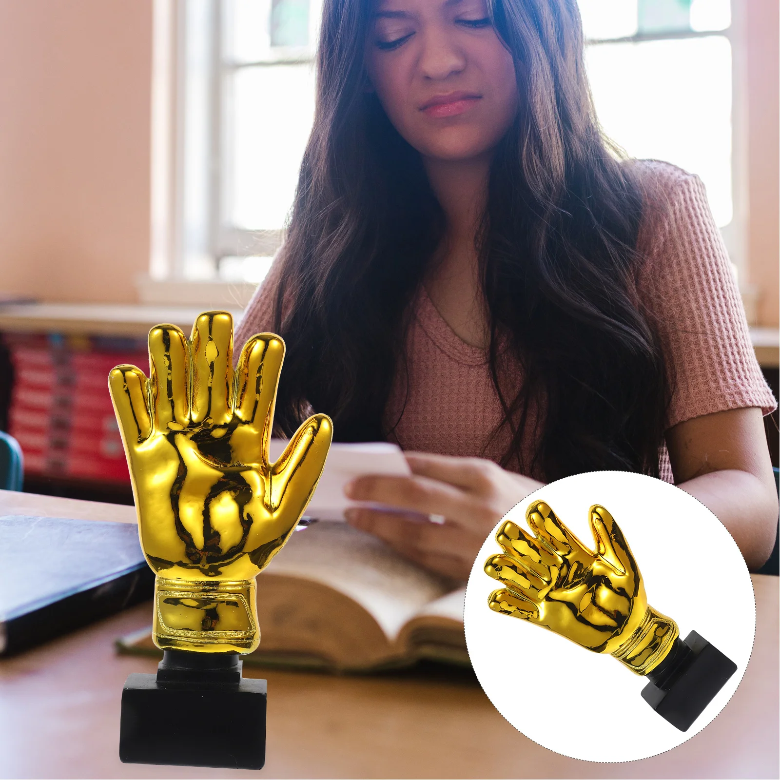 Goalkeeper Plating Resin Trophy Goalie Gloves Shape Soccer Match Award Toy with Base for Office School Kindergarten (Golden)
Goalkeeper Plating Resin Trophy Goalie Gloves Shape Soccer Match Award Toy with Base for Office School Kindergarten (Golden)