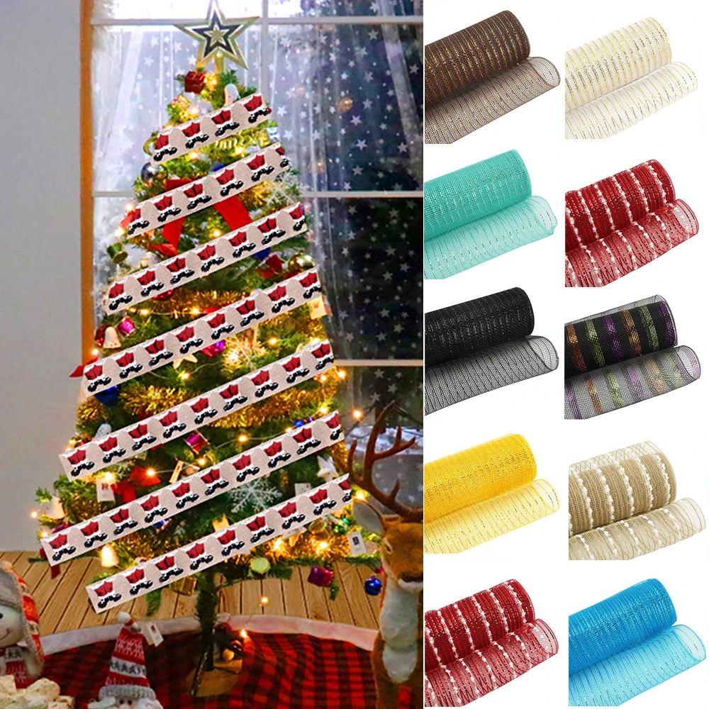 26cm 10 Yards Gold Sliver Christmas Flower Wreath Mesh DIY Xmas Tree Ribbon Decoration Wedding Christmas Gift Wrapping Ribbon
26cm 10 Yards Gold Sliver Christmas Flower Wreath Mesh DIY Xmas Tree Ribbon Decoration Wedding Christmas Gift Wrapping Ribbon