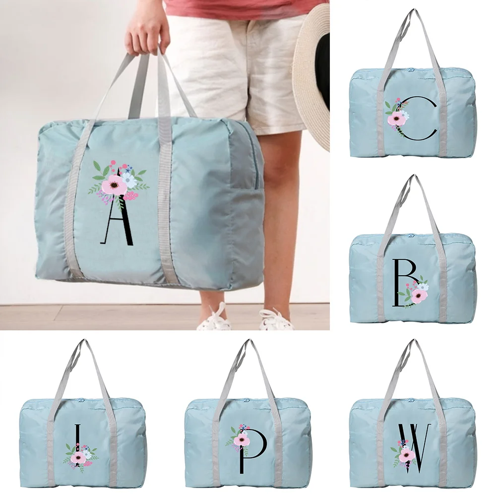 Foldable Travel Bags Large Capacity Storage Folding Bag Tote Luggage Handbag Flower and Black Letter Print Duffel Shoulder Bags
Foldable Travel Bags Large Capacity Storage Folding Bag Tote Luggage Handbag Flower and Black Letter Print Duffel Shoulder Bags