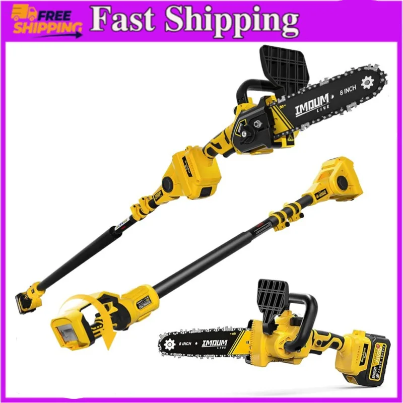 8" Cutting Brushless Electric Rotatable Pole Saw,Oiling System,8.3LB Lightweight, 21V 3.0Ah Battery,16.6-Foot Max Reach Pole Saw
8" Cutting Brushless Electric Rotatable Pole Saw,Oiling System,8.3LB Lightweight, 21V 3.0Ah Battery,16.6-Foot Max Reach Pole Saw