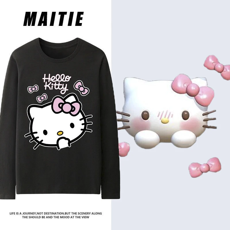 Sanrio T-Shirt Hellokitty Kawaii Female Cartoon Printed Long Sleeve Top Spring and Autumn Girls Clothes
Sanrio T-Shirt Hellokitty Kawaii Female Cartoon Printed Long Sleeve Top Spring and Autumn Girls Clothes