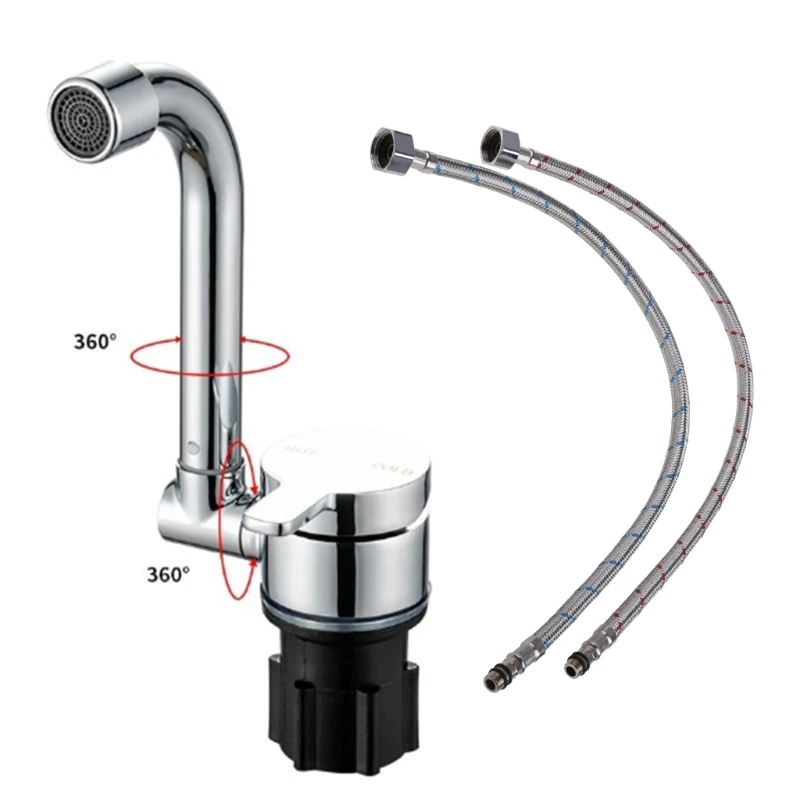 Rotatable Hot/Cold Faucet for Kitchen Bathroom for Camper Flexible Fauce 
Rotatable Hot/Cold Faucet for Kitchen Bathroom for Camper Flexible Fauce