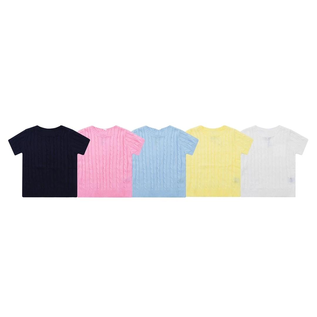 Summer Women RL polo Top T-shirt Pony Cotton Polo Collar Short Sleeved Twists Female Stripe Knitted Sweater Pullovers
Summer Women RL polo Top T-shirt Pony Cotton Polo Collar Short Sleeved Twists Female Stripe Knitted Sweater Pullovers