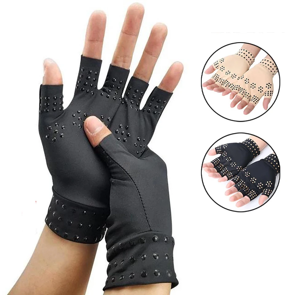 

1 Pair Magnetic Therapy Anti Arthritis Hands Gloves Copper Therapy Compression Copper Gloves Ache Pain Relief Health Care Tools