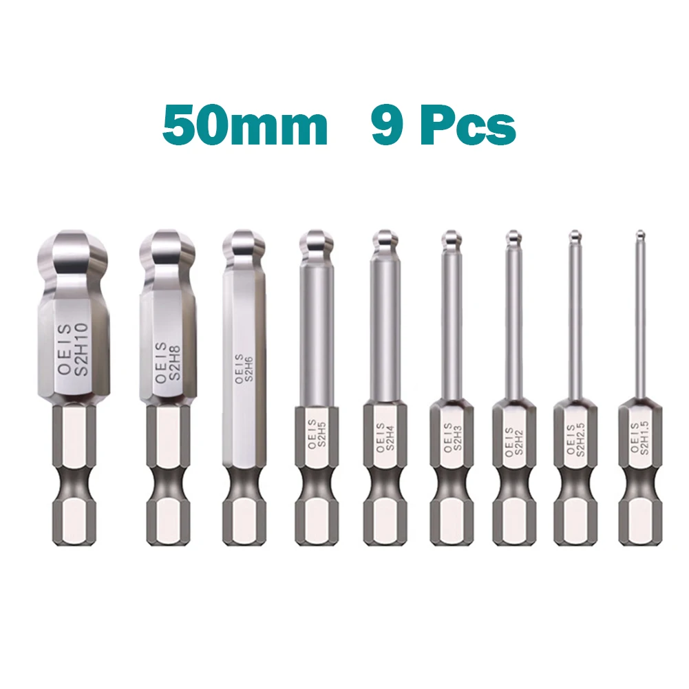 9pcs Ball End Hex Screwdriver Bits Magnetic Steel 1/4 Hex Driver Bits H1.5 2.0 2.5 3.0 4.0 5.0 6.0 8.0 10mm 50mm Drill Tools
9pcs Ball End Hex Screwdriver Bits Magnetic Steel 1/4 Hex Driver Bits H1.5 2.0 2.5 3.0 4.0 5.0 6.0 8.0 10mm 50mm Drill Tools