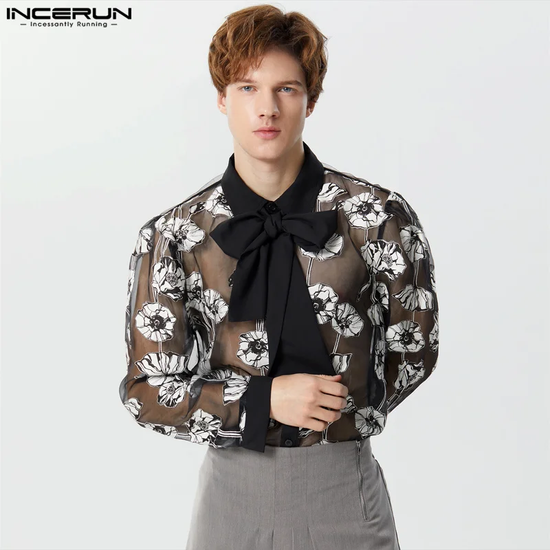 INCERUN Men Shirt Print Mesh Patchwork 2023 Lapel Long Sleeve Tie UP Party Men Clothing Streetwear Transparent Fashion Camisas
INCERUN Men Shirt Print Mesh Patchwork 2023 Lapel Long Sleeve Tie UP Party Men Clothing Streetwear Transparent Fashion Camisas