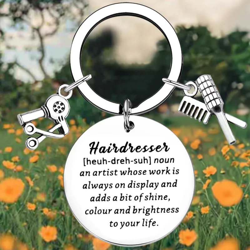 Hairdresser Key Chain Ring Hair Stylist Gift Comb Scissors keychains pendant Cosmetology Graduation Gift
Hairdresser Key Chain Ring Hair Stylist Gift Comb Scissors keychains pendant Cosmetology Graduation Gift