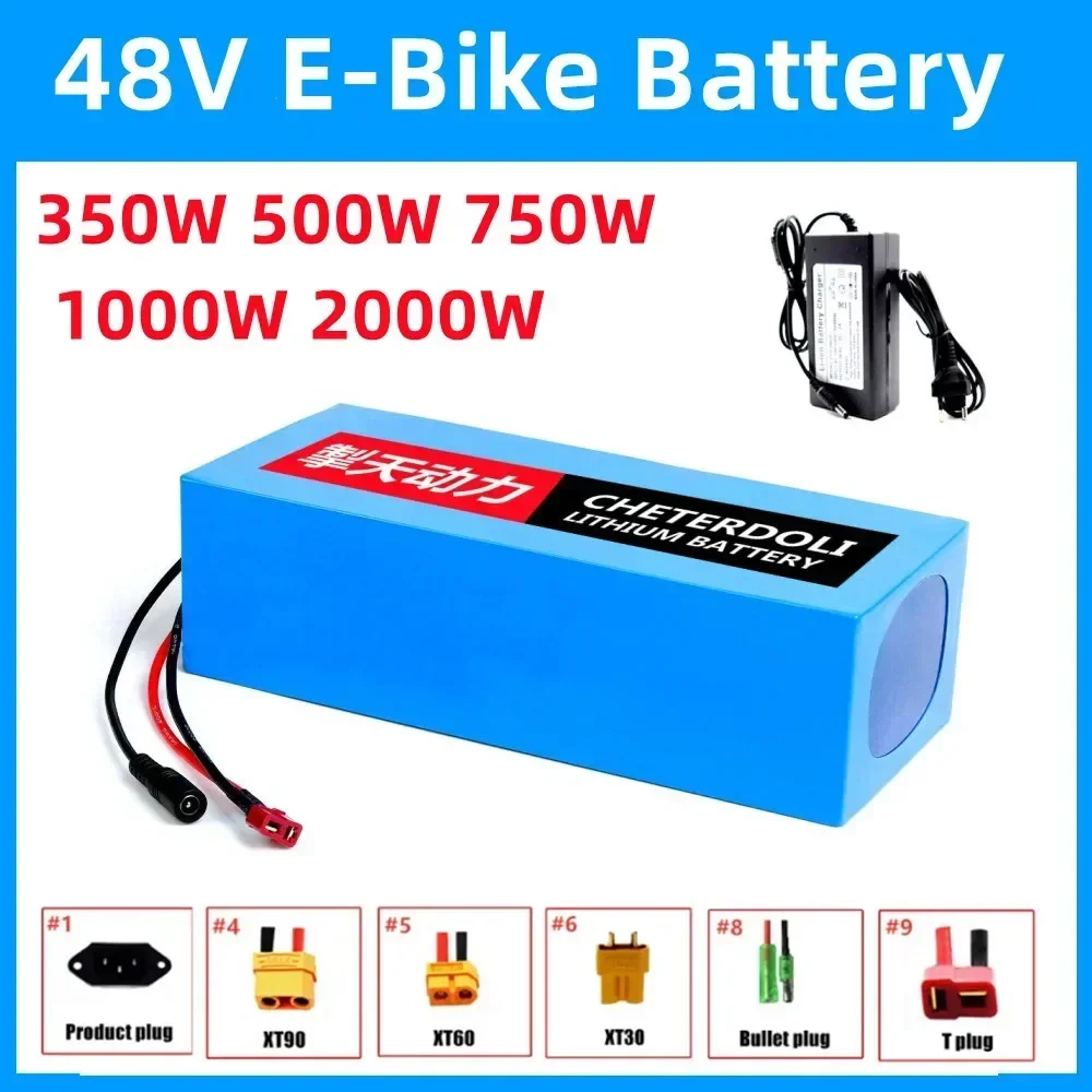 

48V 32ah 1500W Electric Bike Battery 48V 20ah 24ah 18ah 15ah 18650 Lithium Batteries for 54.6v 500W 750W 1000W 2000W Ebike Motor