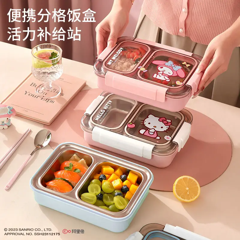 Sanrio My Melody Divided Lunch Box Kawaii Anime Cinnamoroll Hello Kitty Y2K Food Tray Girl Heart Sweet Cute Stainless Steel Gift
Sanrio My Melody Divided Lunch Box Kawaii Anime Cinnamoroll Hello Kitty Y2K Food Tray Girl Heart Sweet Cute Stainless Steel Gift