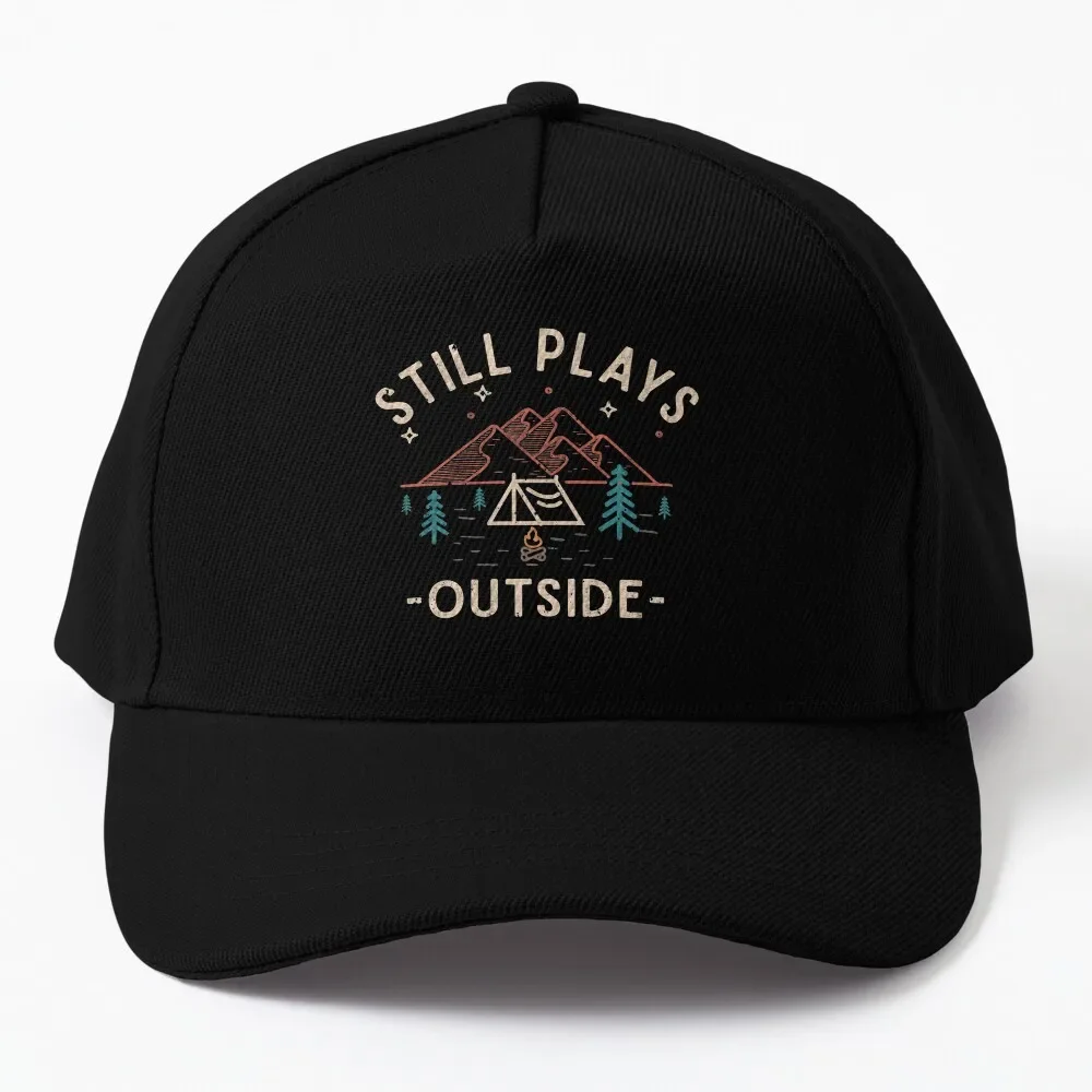 

Still Plays Outside Funny Gifts for The Hiker Men Women Hiking Camping Lover Vintage Baseball Cap Hat Beach Men Women's