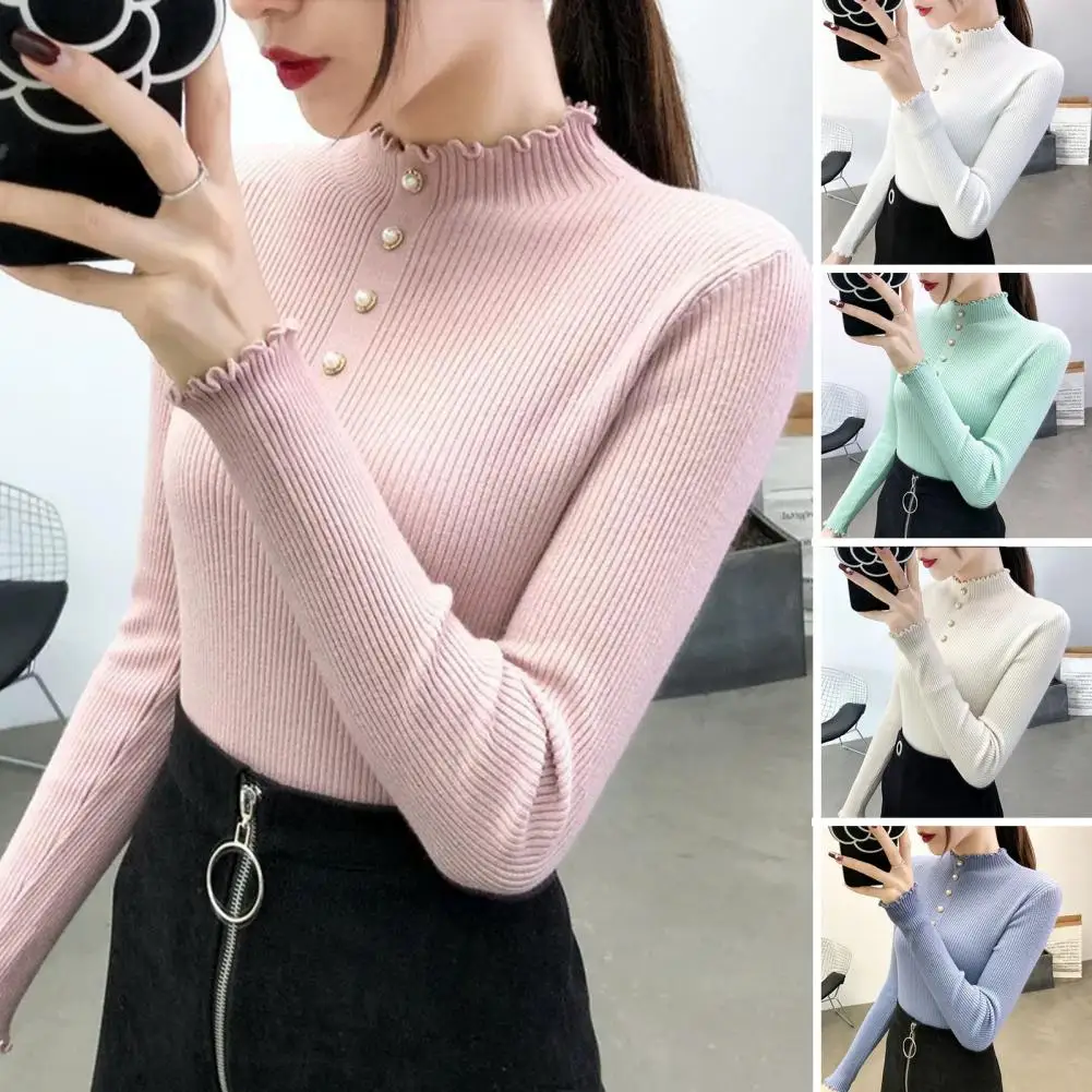Slim Fit Sweater Chic Cozy Women's Knit Sweater Tops Slim Fit High Collar Soft Elastic Pullover for Fall Winter Fashion Women
Slim Fit Sweater Chic Cozy Women's Knit Sweater Tops Slim Fit High Collar Soft Elastic Pullover for Fall Winter Fashion Women