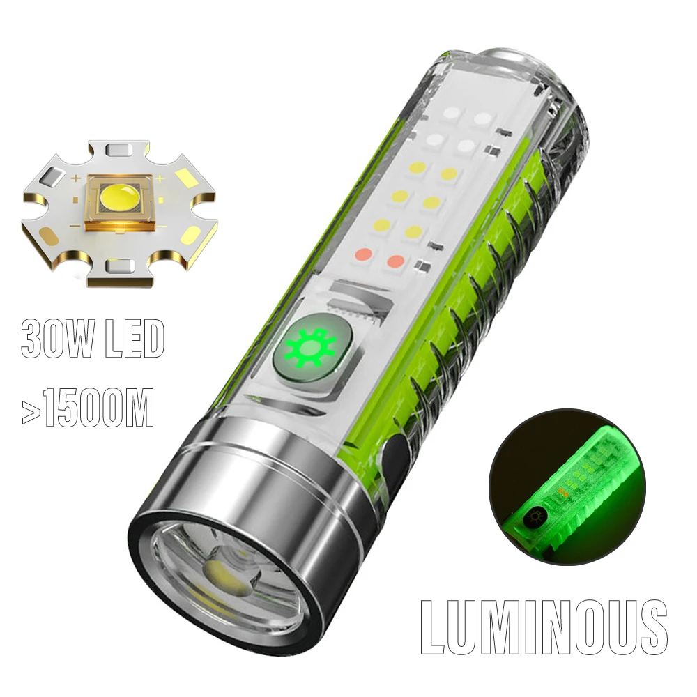Super Bright LED Flashlight with White/Red/Purple/Blue Side Light and Strong Magnets 30W LED Wick Lighting for 1500 Meters
Super Bright LED Flashlight with White/Red/Purple/Blue Side Light and Strong Magnets 30W LED Wick Lighting for 1500 Meters