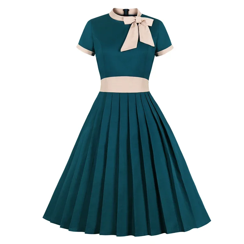 Elegant Turquoise Pleated Party Midi Dress 50s Women Cotton Vintage High Waist Pocket Swing Dresses Bow Tie Neck Robe Sundress
Elegant Turquoise Pleated Party Midi Dress 50s Women Cotton Vintage High Waist Pocket Swing Dresses Bow Tie Neck Robe Sundress