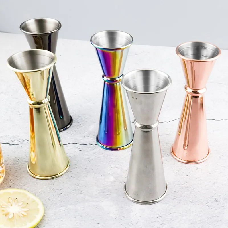 

30/60ml Dual Shot Stainless Steel Measure Cup Cocktail Shaker Drink Spirit Measure Jigger Kitchen Bar Barware Tools