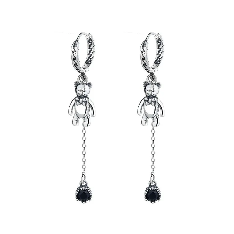 035FR ZFSILVER S925 Silver Korean Fashion Trendy Luxury Black Zircon Dangle Tassel Bear Earrings Charms Jewelry Women Match-all
035FR ZFSILVER S925 Silver Korean Fashion Trendy Luxury Black Zircon Dangle Tassel Bear Earrings Charms Jewelry Women Match-all