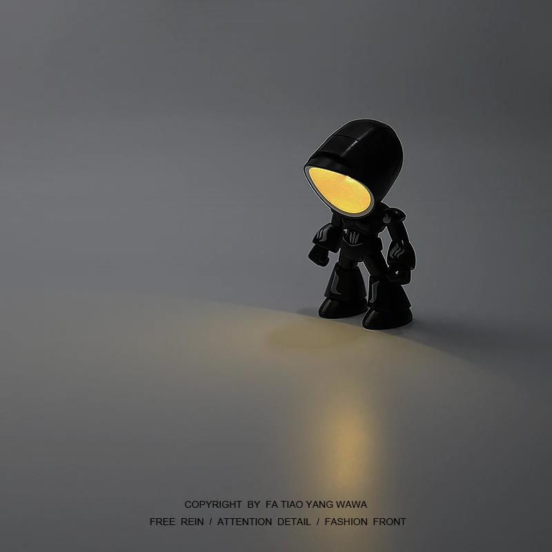 

Bored Late At Night, Let The Little Robot Accompany You! Can Rotate! Little Night Light