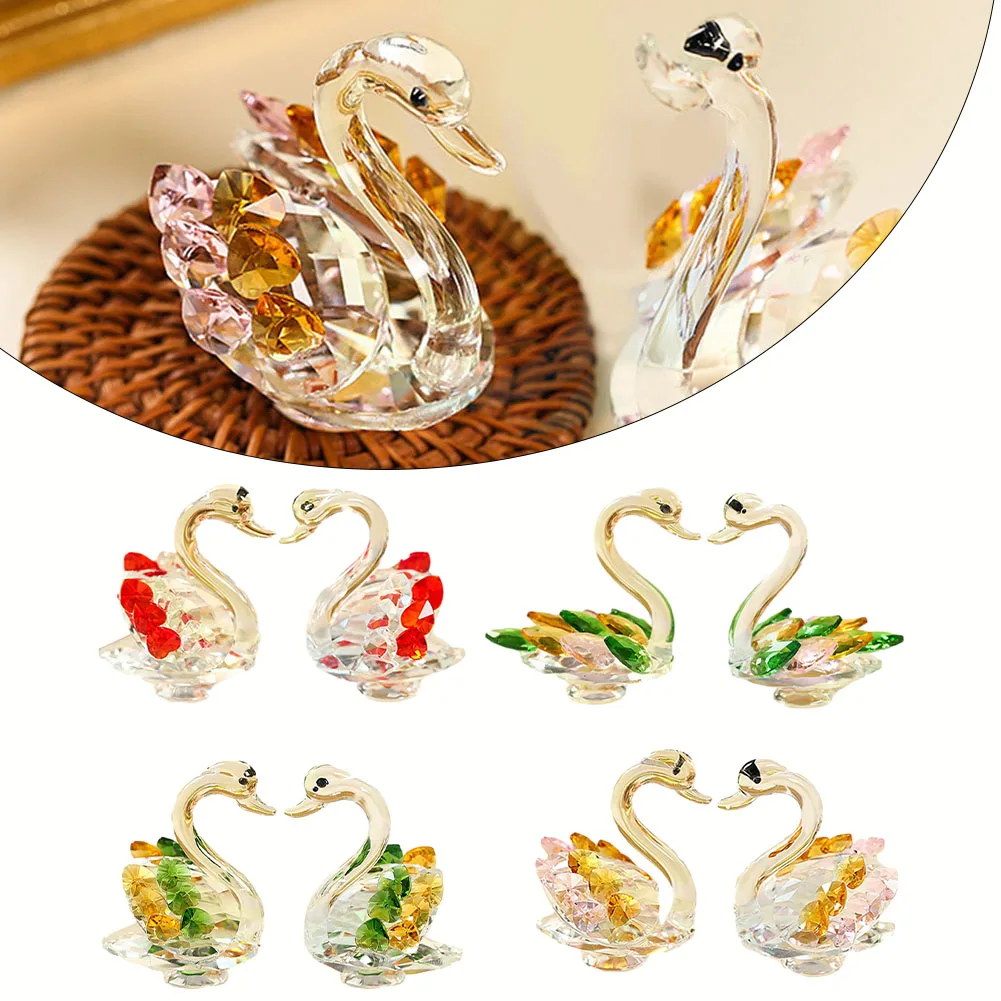 2pcs Crystal Swan Ornament Creative Swan Figurine Desktop Ornament 3*6.5cm For Living Room Bedroom Wedding Party Home Decoration
2pcs Crystal Swan Ornament Creative Swan Figurine Desktop Ornament 3*6.5cm For Living Room Bedroom Wedding Party Home Decoration