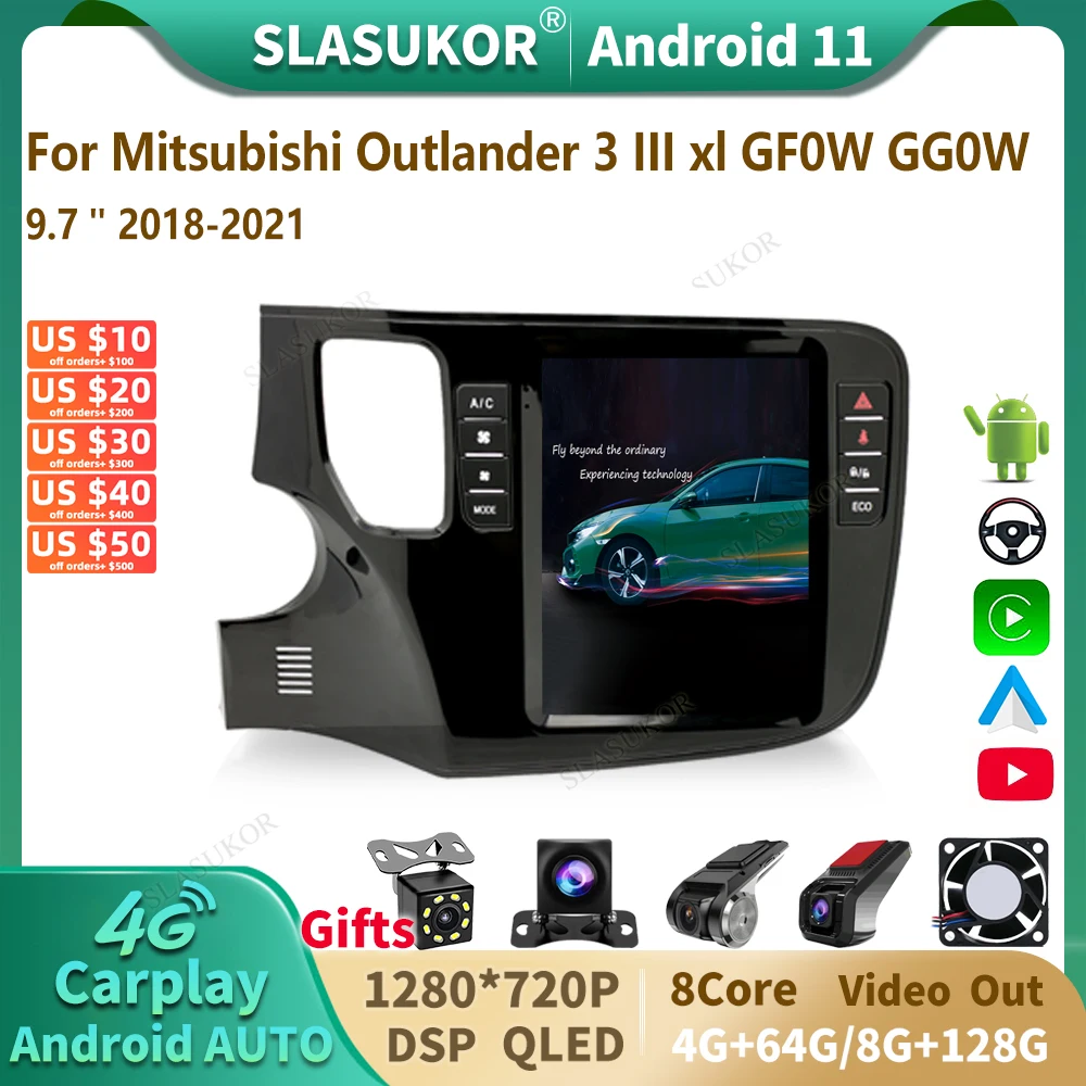 SLASUKOR For Mitsubishi Outlander xl 3 GF0W GG0W 2013 2014-2021 Tesla Stil Android 10 Multimedia Player Navigation GPS
SLASUKOR For Mitsubishi Outlander xl 3 GF0W GG0W 2013 2014-2021 Tesla Stil Android 10 Multimedia Player Navigation GPS