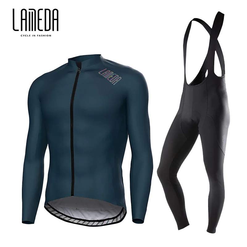 

Осенне-зимний ветрозащитный флисовый мужской костюм LAMEDA с длинным рукавом, велосипедный костюм, горный велосипед, теплая спортивная одежда для шоссейного велосипеда