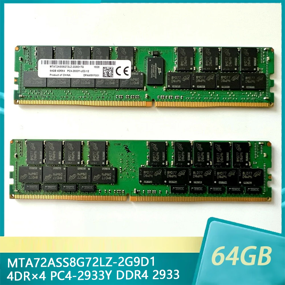 1 Pcs For MT RAM 64G 64GB 4DR×4 PC4-2933Y DDR4 2933 MTA72ASS8G72LZ-2G9D1 Server Memory 
1 Pcs For MT RAM 64G 64GB 4DR×4 PC4-2933Y DDR4 2933 MTA72ASS8G72LZ-2G9D1 Server Memory