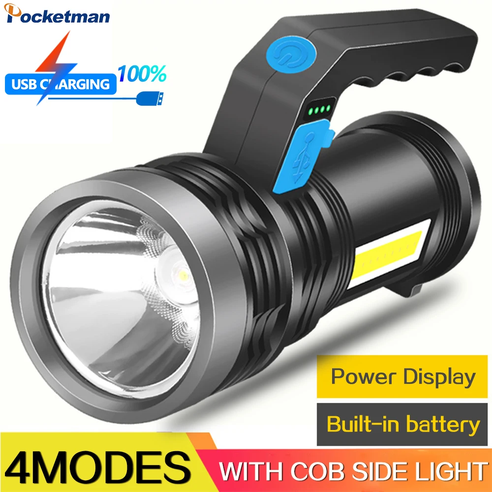 Powerful Handheld LED Flashlight Rechargeable Work Light Waterproof Searchlight Torch Outdoor Work Lamp Emergency Flashlights
Powerful Handheld LED Flashlight Rechargeable Work Light Waterproof Searchlight Torch Outdoor Work Lamp Emergency Flashlights