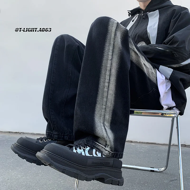 America Vintage High Street Men Jeans Fashion Design Oversized Straight Hip Hop Black Denim Pants Male Casual Striped Trousers
America Vintage High Street Men Jeans Fashion Design Oversized Straight Hip Hop Black Denim Pants Male Casual Striped Trousers
