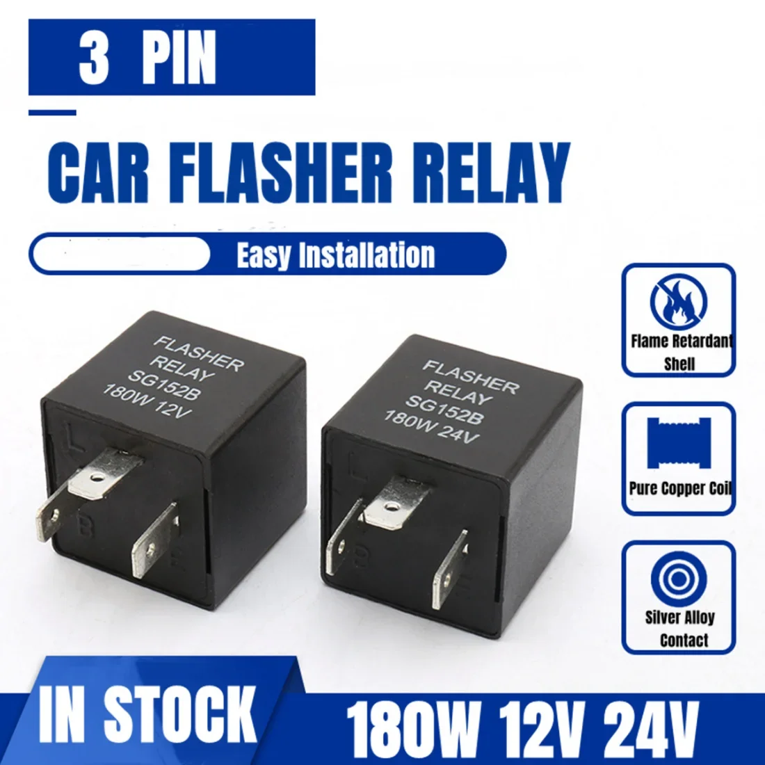 Car Flasher Relay Turn Signal 12V 24V Car Motorcycle Steering Relay 3-Pin Flashing Relay
Car Flasher Relay Turn Signal 12V 24V Car Motorcycle Steering Relay 3-Pin Flashing Relay