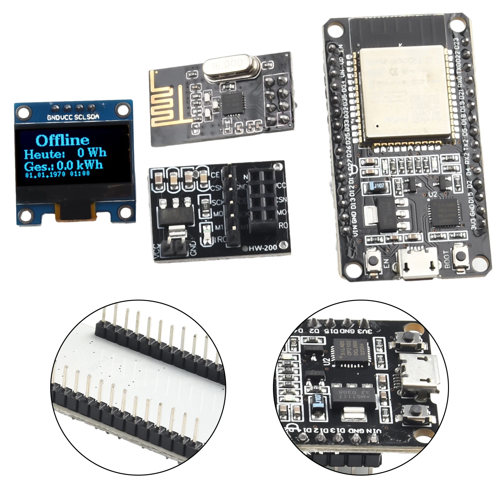 Module Solar Power Supplies Cable Display Metal 4pcs/set ESP321 Electrical Supplies Home Improvement For Hoymiles ESP32 Module
Module Solar Power Supplies Cable Display Metal 4pcs/set ESP321 Electrical Supplies Home Improvement For Hoymiles ESP32 Module