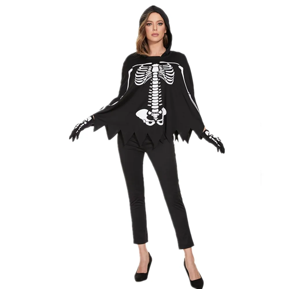 

Halloween Adult Skull Horror Costume Skeleton Ghost Masks Cloak Cos Masquerade Terror Party Supplies Suit