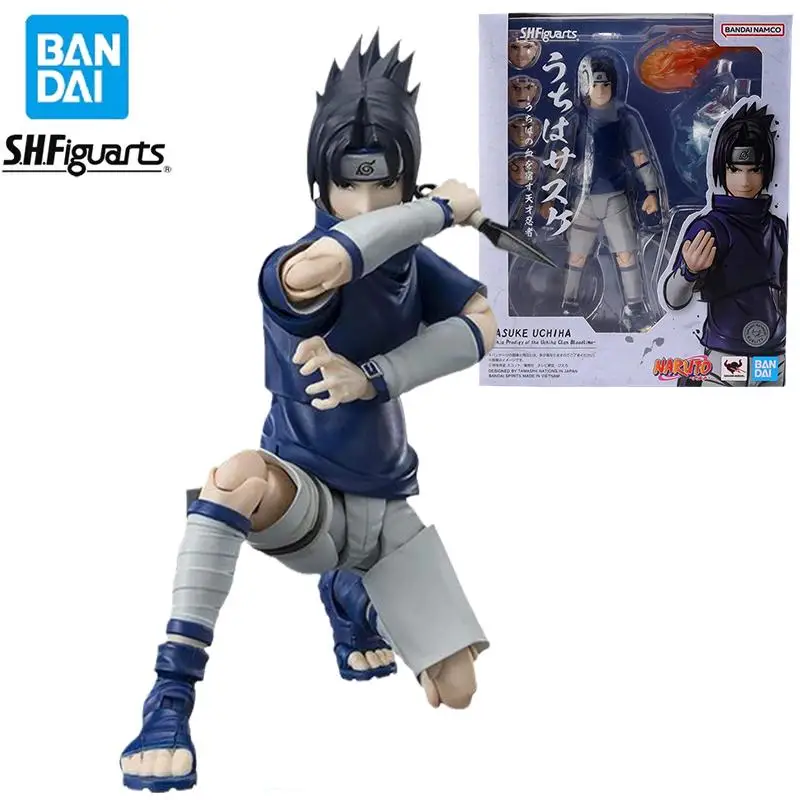 

Bandai Original Genuine 13.5CM S.H. Figuarts SHF Naruto Uchiha Sasuke Genius Ninja Anime Figures Movable Model Gift Toys for Men