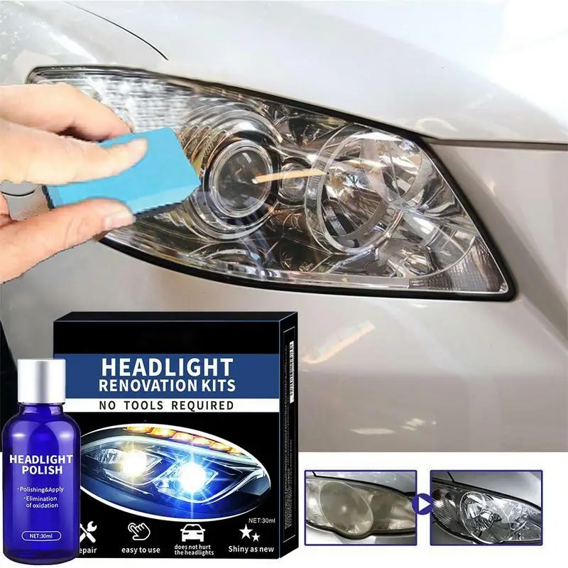 

Car Headlight Polishing Agent 30ml Headlamp Scratch Remover Repair Cleaning Paste Remove Oxidation Headlight Polish Liquid
