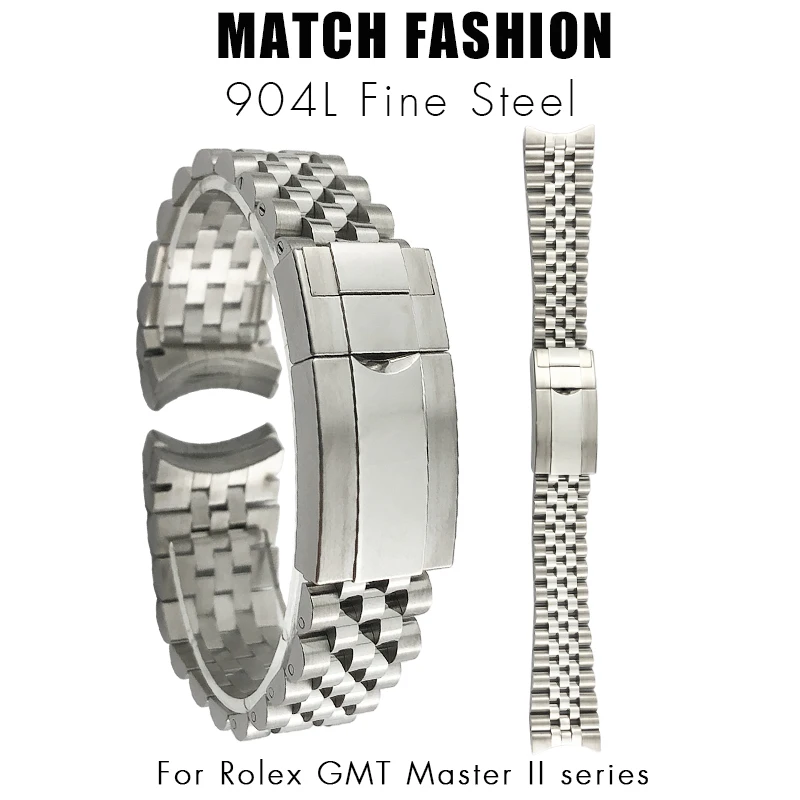 Top Quality 904L Stainless Steel Strap 20mm Watch Band Fit for Rolex GMT-Master GMT M126710 Batman Watchbands Men Free Tools
Top Quality 904L Stainless Steel Strap 20mm Watch Band Fit for Rolex GMT-Master GMT M126710 Batman Watchbands Men Free Tools