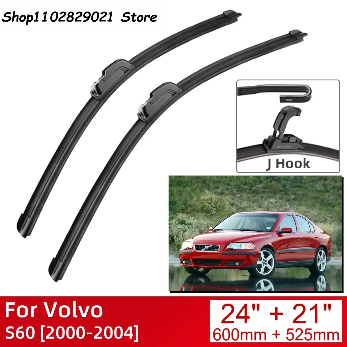 For Volvo S60 2000-2004 24"+21" Car Accessories Front Windscreen Wiper Blade Brushes Wipers U Type J Hooks 2004 2003 2002 2001
For Volvo S60 2000-2004 24"+21" Car Accessories Front Windscreen Wiper Blade Brushes Wipers U Type J Hooks 2004 2003 2002 2001