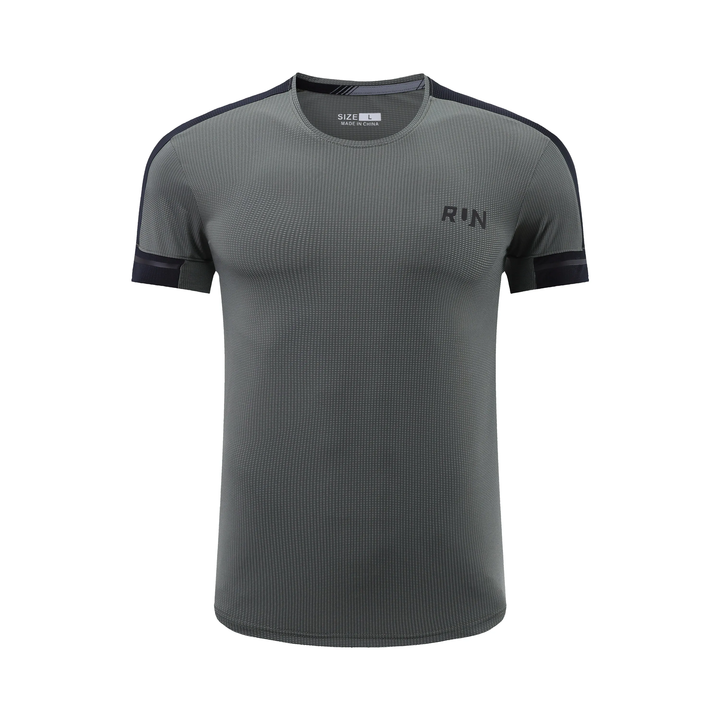 

Quick Dry Men T-shirts Run Prints Short Sleeve Breathable Casual Running Shirts Training Fitness Sports Tee