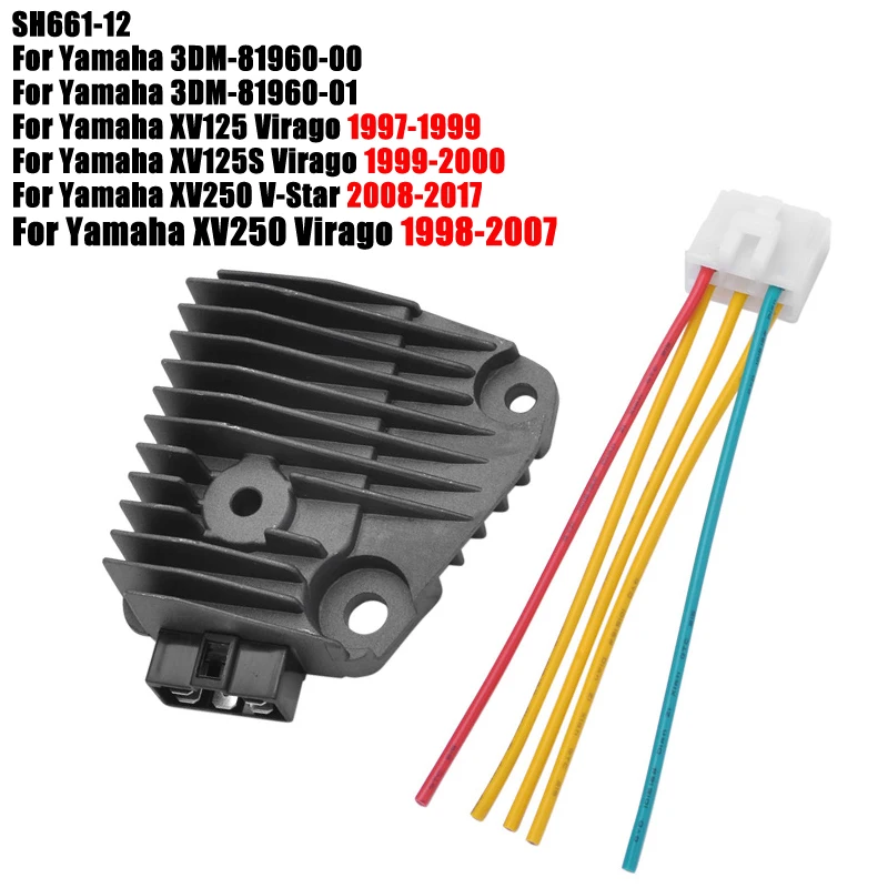 SH661-12 выпрямитель регулятора напряжения для Yamaha XV125 XV125S XV250 XV250S XV 125 125S Virago V-Star 3DM-81960-01 3DM-81960-00
SH661-12 выпрямитель регулятора напряжения для Yamaha XV125 XV125S XV250 XV250S XV 125 125S Virago V-Star 3DM-81960-01 3DM-81960-00