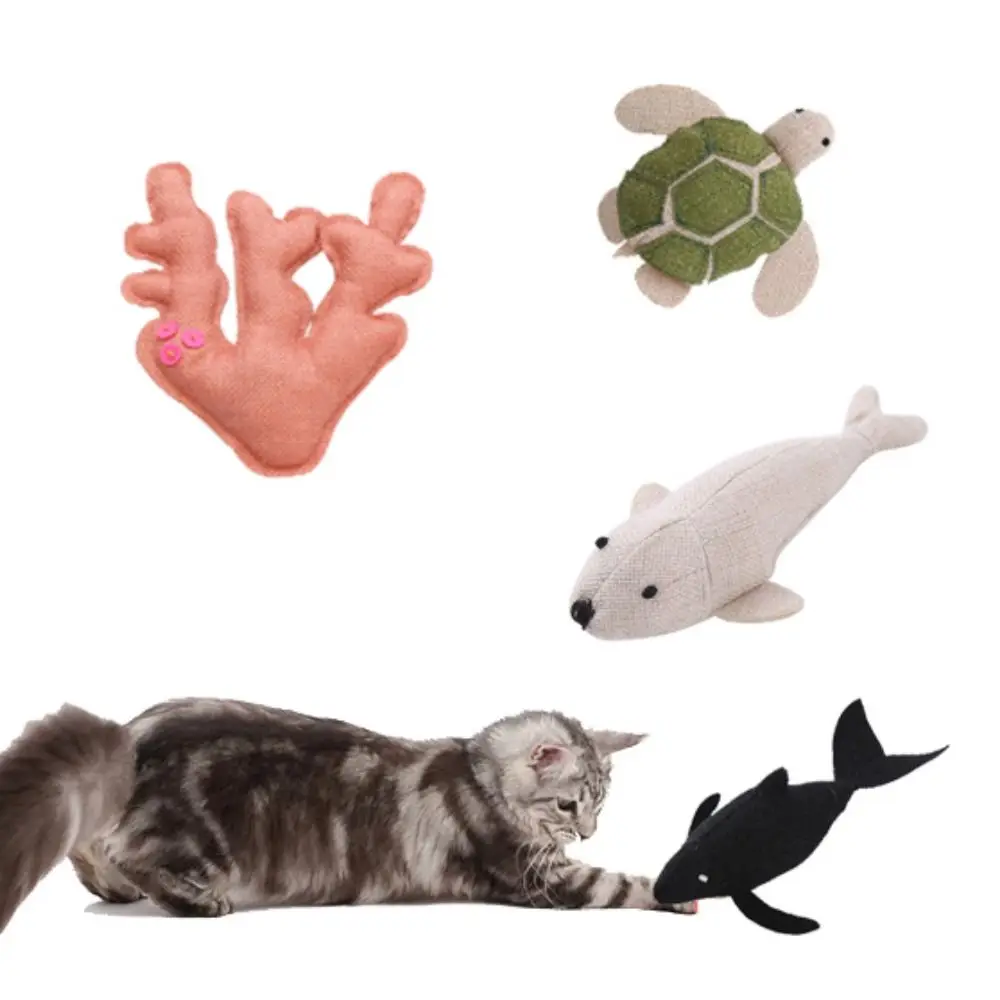 Wear Resistant Ocean Fish Catnip Filled Toy Canvas Simulation Cat Whale Chew Toy Coral/turtle/shark/whale Bite Resistant
Wear Resistant Ocean Fish Catnip Filled Toy Canvas Simulation Cat Whale Chew Toy Coral/turtle/shark/whale Bite Resistant