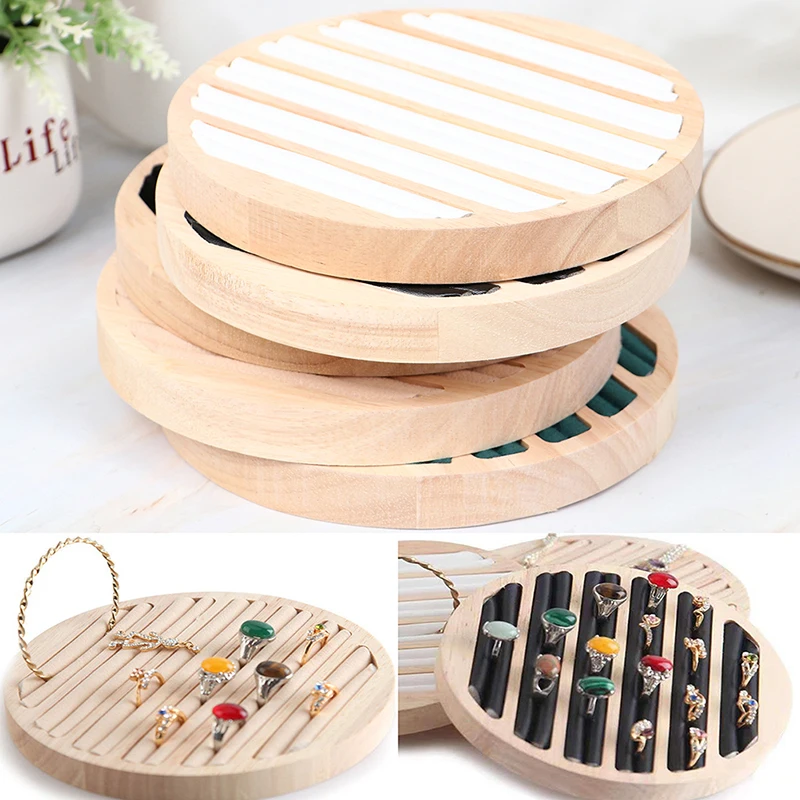 

1PC Round Jewelry Ring Display Tray Holder Earrings Storage Plate For Shop Retail Store Exhibitors Counter Showcase Props