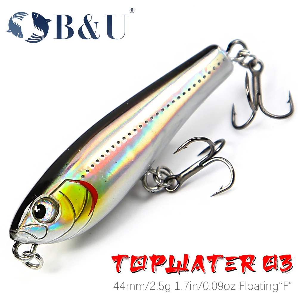 B&U Topwater Pencil Fishing Lure Surface Floating Bait Top Water Lures for Fishing Seabass Pike Feeder
B&U Topwater Pencil Fishing Lure Surface Floating Bait Top Water Lures for Fishing Seabass Pike Feeder