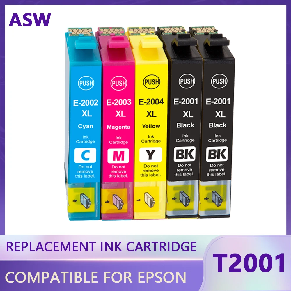 

T200XL Ink Cartridges For Epson T2001 T2002 T2003 T2004 Workforce WF 2510 2520 2530 2540 XP-100 XP 200 300 310 400 410 printer